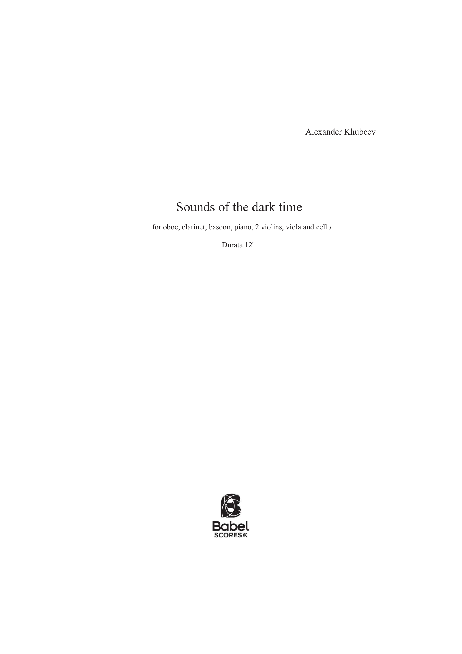 Sounds of the dark time Alexander Khubeev Z